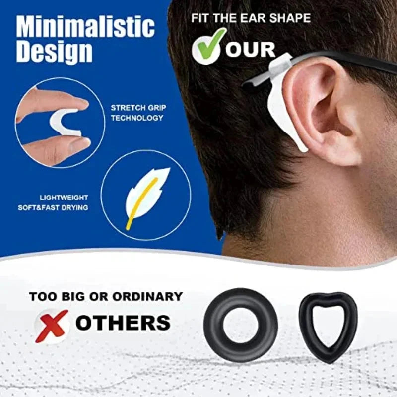 5-15pairs Silicone Anti-slip Glasses Leg Ear Sleeve Bracket Fastener Eyeglasses Accessories Grip Anti-fall Eyewear Holder