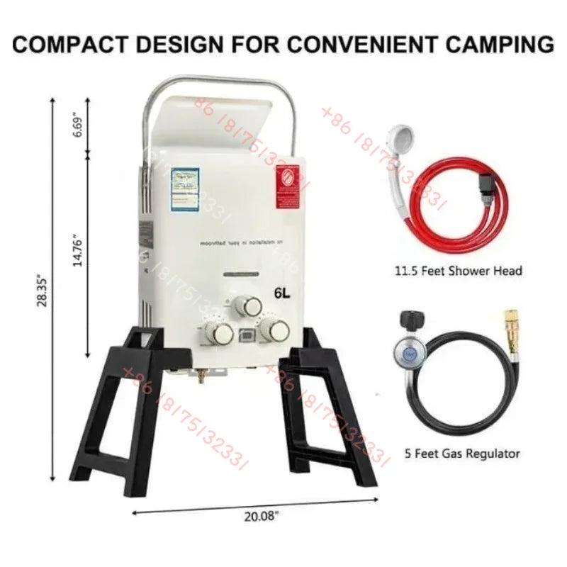 Compact Portable Outdoor Hot Water Heater Mobile Water Heating Equipment For Camping RV Travel Outdoor Shower Supply