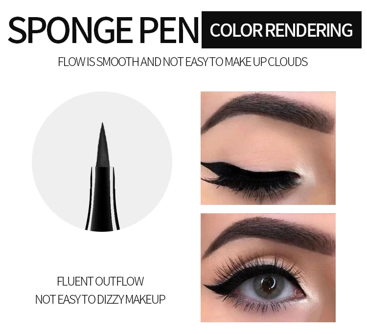 2Pcs 4D Mascara + Liquid Eyeliner Set, Waterproof Sweat-Proof Smudge-Proof, Lengthening Thickening Curling Long Lasting Eye Make