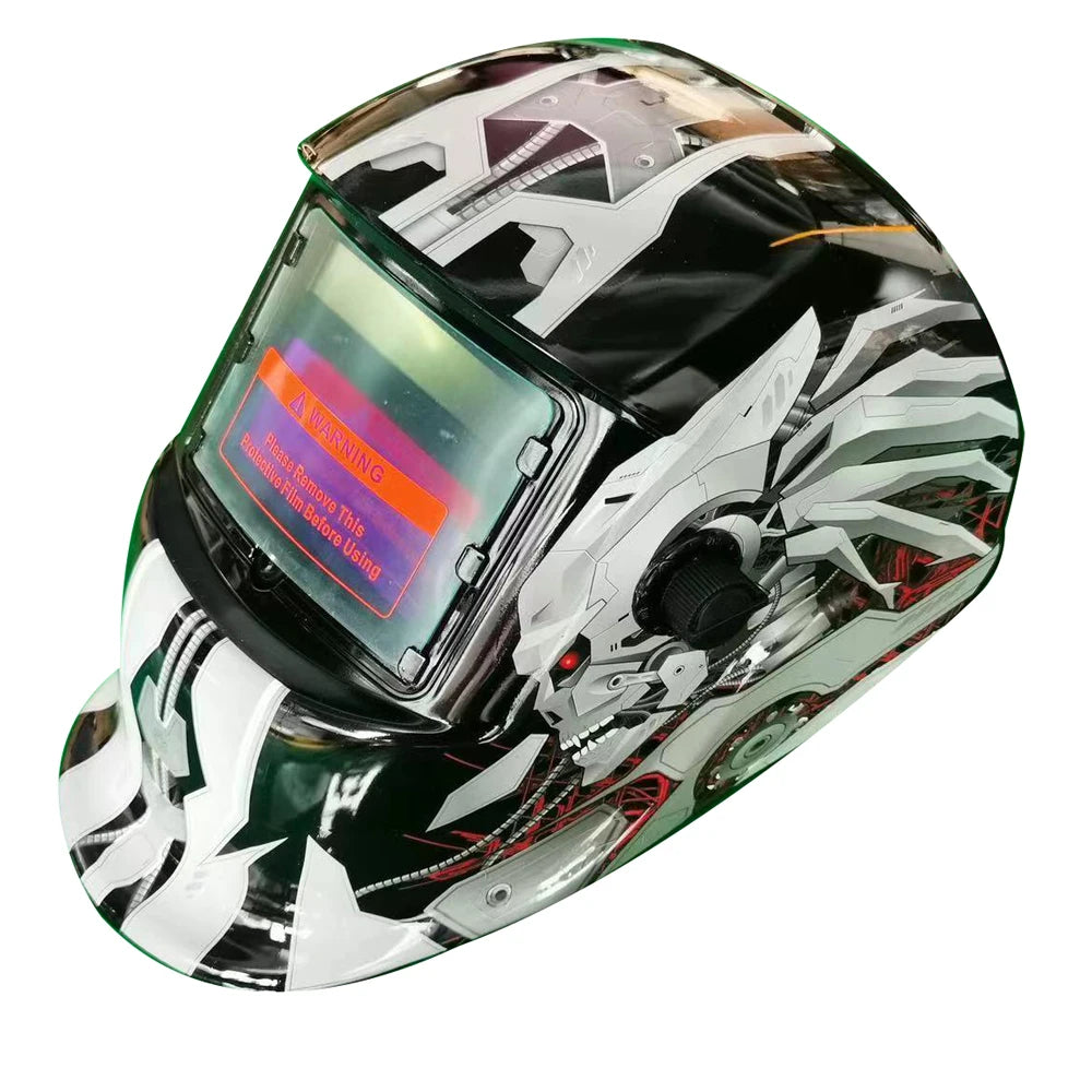 Solar Welding Facemask Auto Darkening Heat Insulation Head-mounted Large View Automatic Dimming Face Shield Arc Welding Helmet