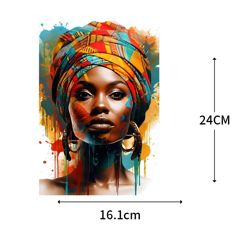 Fashionable Black Girl Heat Transfer Printed Stickers DIY Women's T-shirt Sweatshirt Decoration Heat Transfer Personalized Print