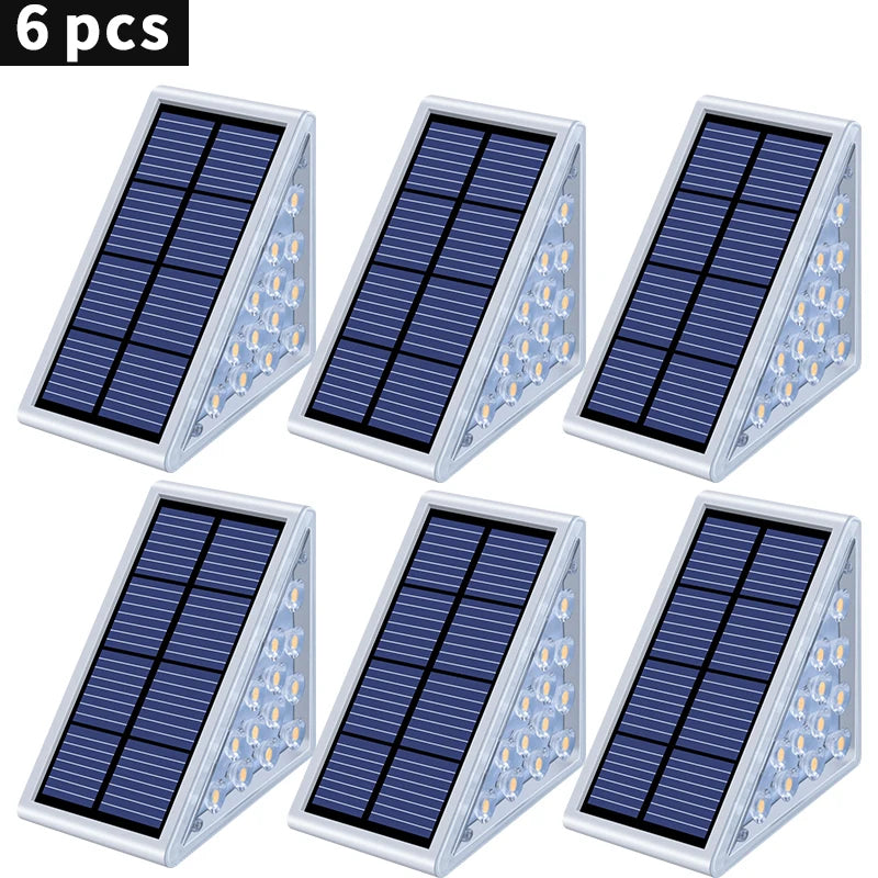 LED Step Lamp Stair Light Outdoor IP67 Waterproof Solar Light with Lens Anti-theft Design Decor Lighting for Garden Deck Path