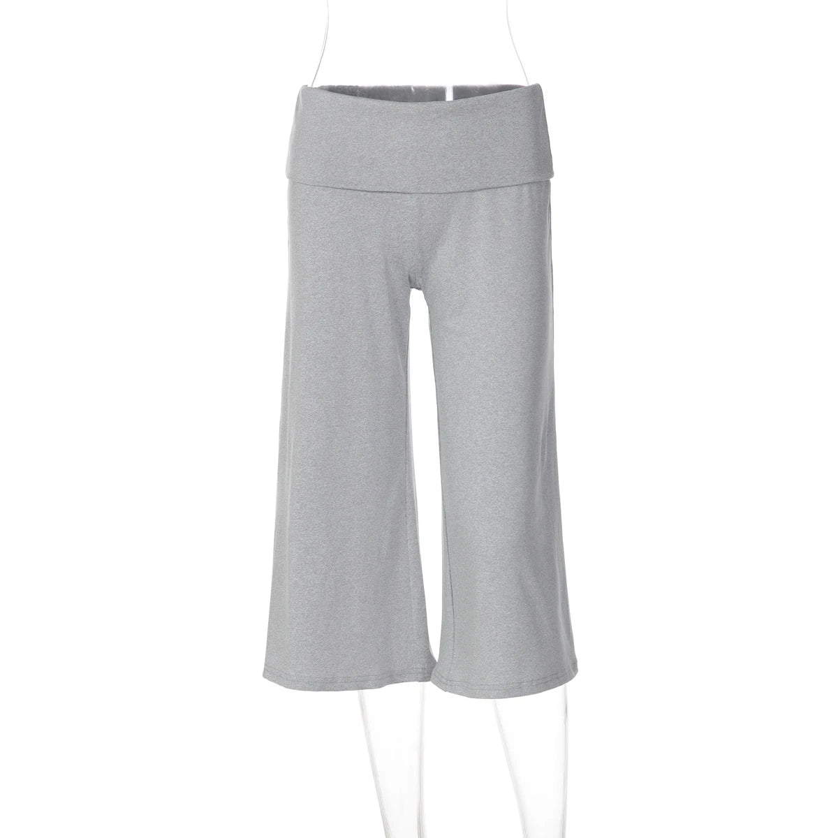 Dulzura Women'S Solid High Waist Slim Fit Calf-Length Pants Casual Versatile Flare Long Pants Party Club Street Summer Clothes