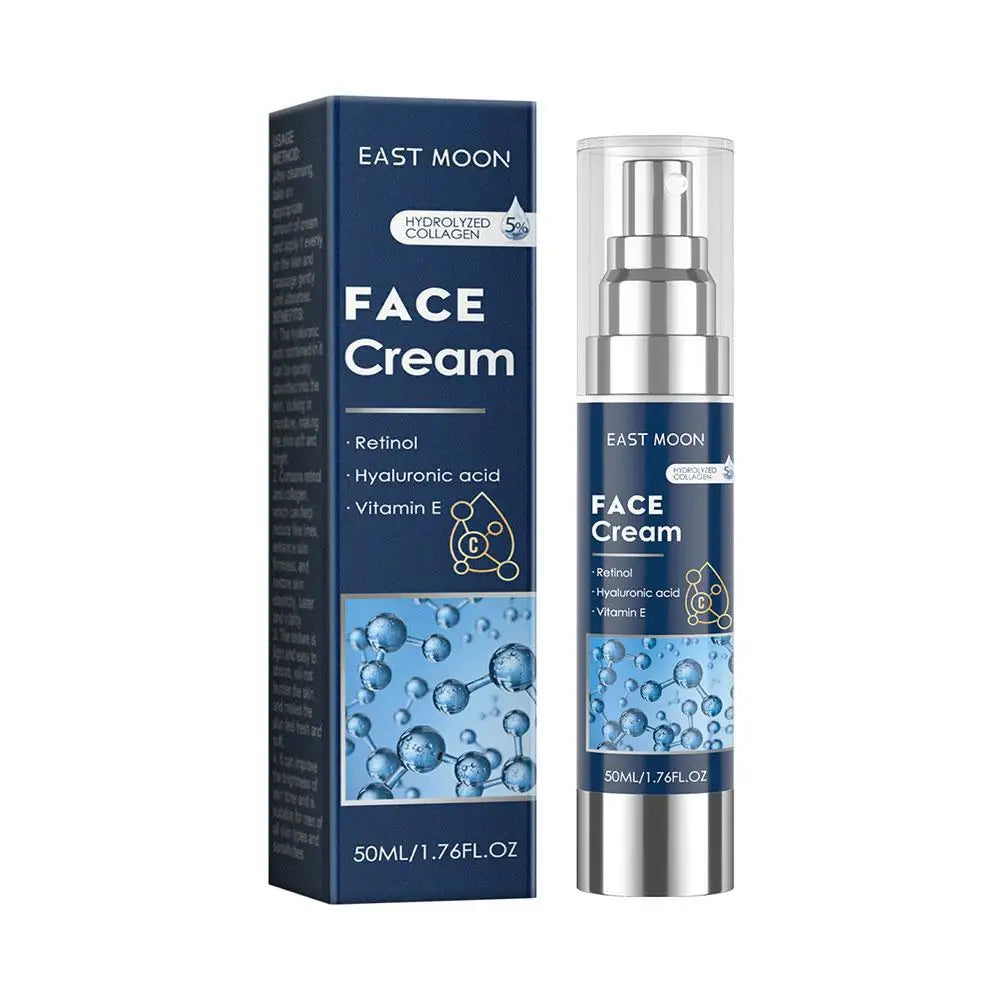 EAST MOON Men's Face Cream 50ml - Retinol, Hyaluronic Acid & Vitamin E, Deep Moisturizing Anti-Aging Oil Control for Men Care