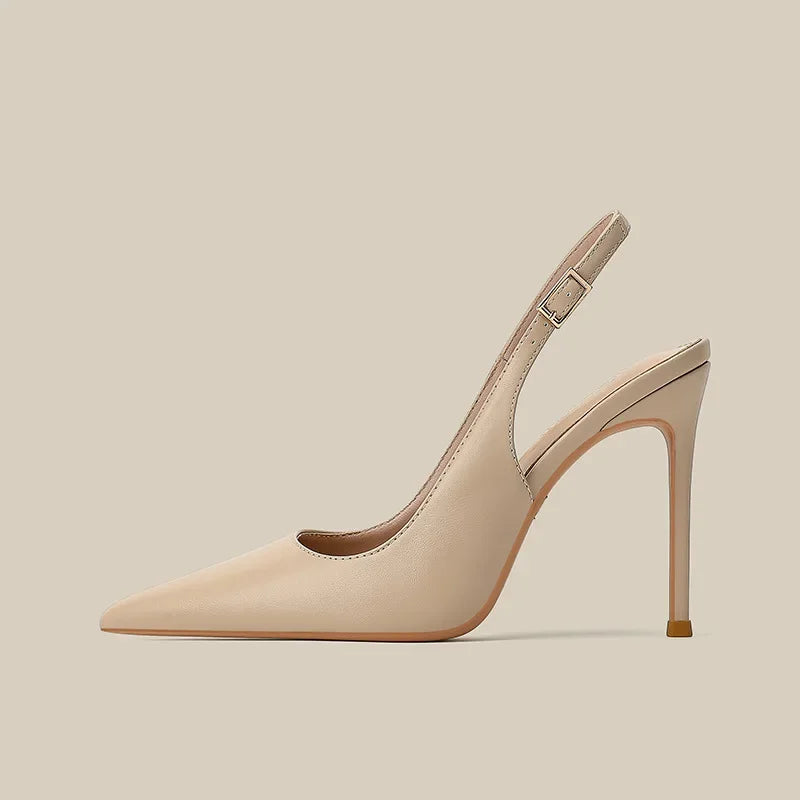 New high-heeled shoes for women with slim heels and pointed back, fashionable, versatile, comfortable commuting sandals