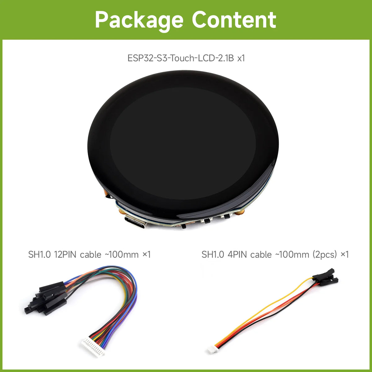 Waveshare ESP32-S3 2.1inch Capacitive Touch Round Display Development Board, 480×480, IPS, Supports WiFi & Bluetooth, 262K Color