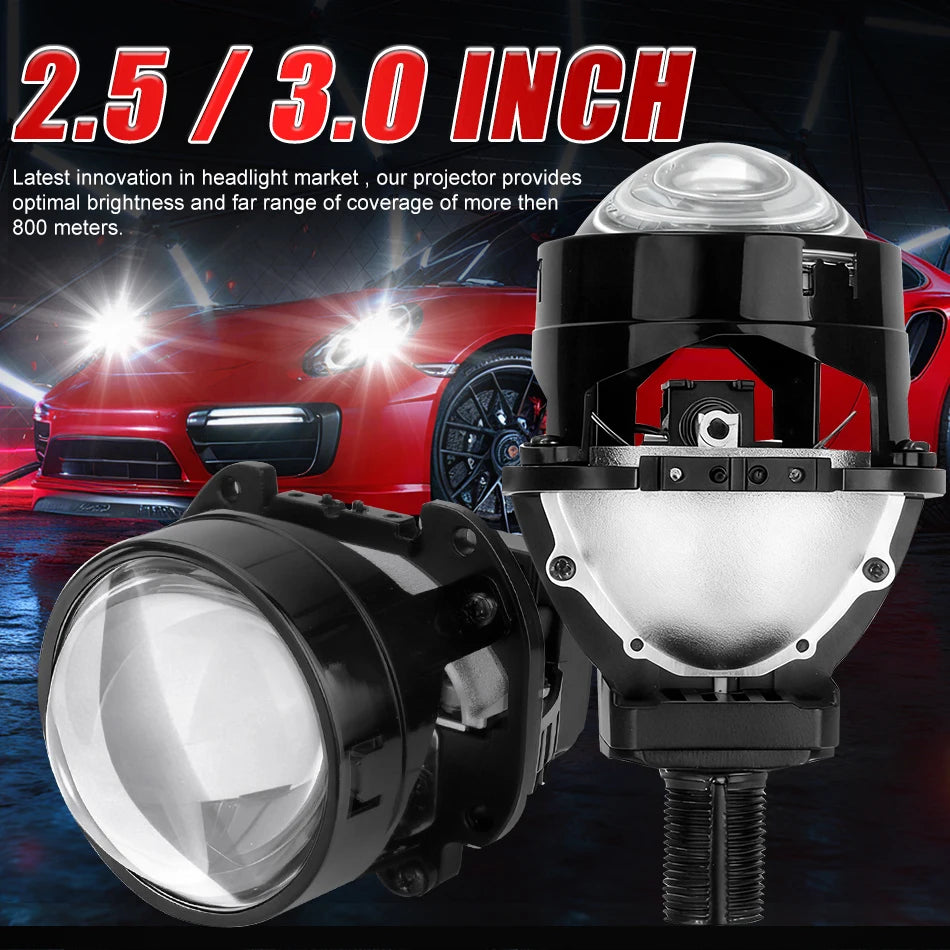 Bi-led Lenses Tuning H4 H7 H1 9005 9006 LED Projector Headlight Angel Eyes Universal Car Lights Accessories Retrofit 2.5 inch