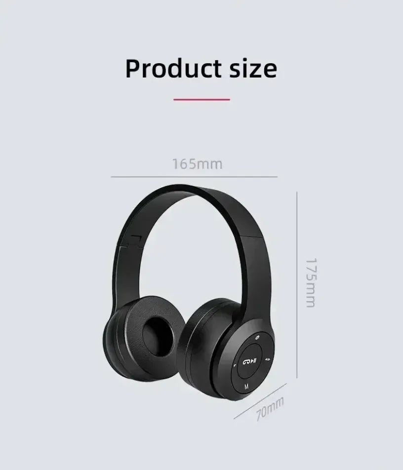 Wireless Headset Bluetooth 5.0 Foldable Sport Over Ear Headphones Stereo Bass Earphone for Running Gaming Phone Tablet