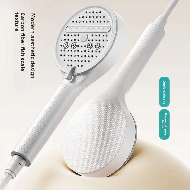 Cream Wind Pressurized ShowerHead 12 Cm Large Panel Water Outlet Handheld  Shower Head Pressurized ShowerSet