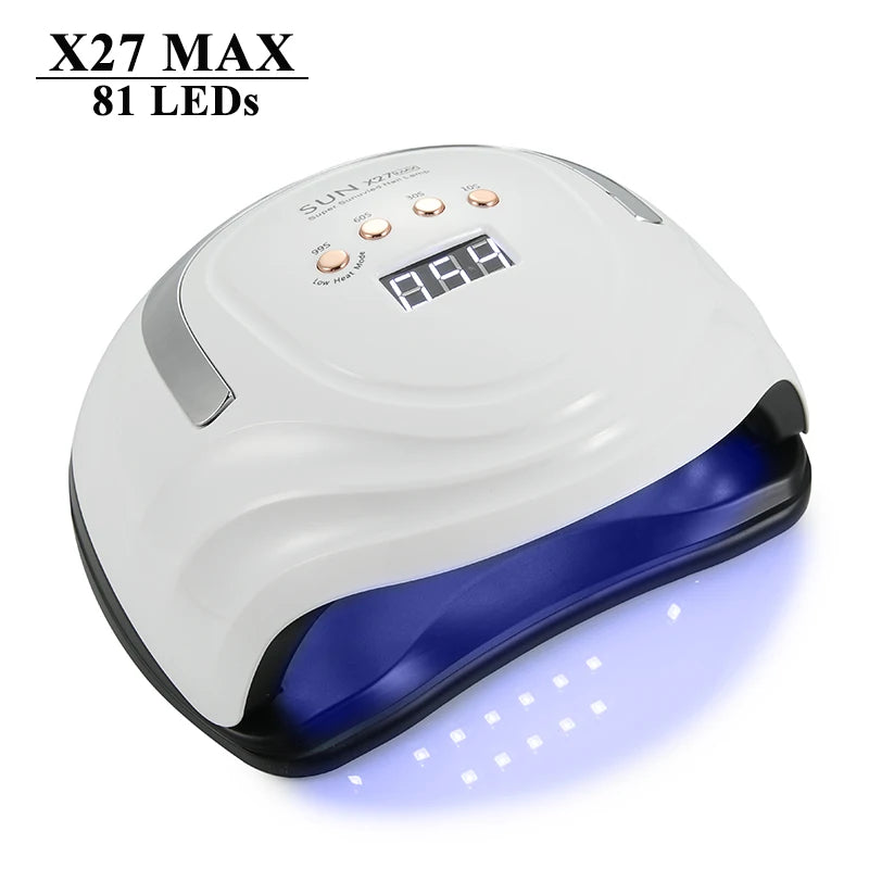 SUN X27MAX New 81LEDs UV LED Nail Lamp Powerful Nail Dryer for Gel Polish Professional Nail Art Manicure Lamp for Home and Salon