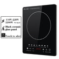110V 220V Electric Induction Cooker, 10 Gear Touch Control Black Crystal Panel Timing Hotpot Stove