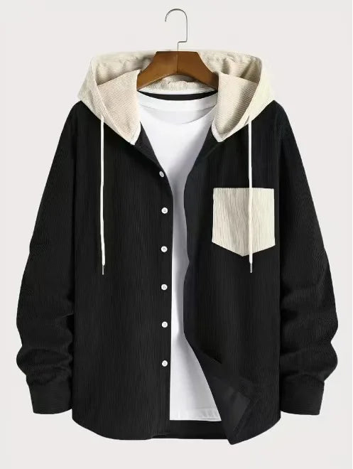 Men's Longsved Hooded Shirt Casual Loose Fit Cool Sensation Polyester Fiber Winter Season Women's Applicable  Shirt