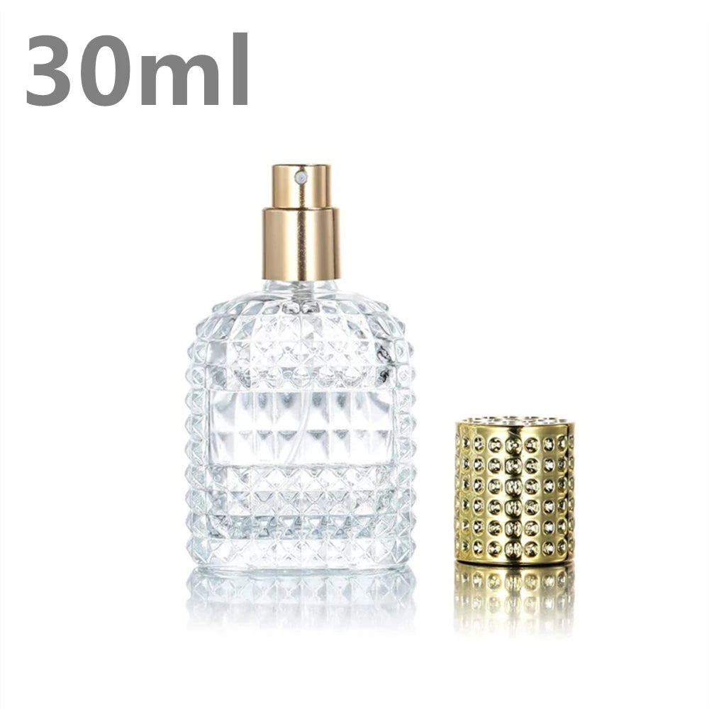 1pcs 30ml 50ml Luxury Crystal Glass Perfume Bottle Vintage Empty Portable Travel Refillable Rechargeable Spray Atomizer Women