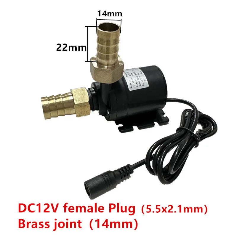 12v Super Quiet Brushless Pump 24V 800L/H Brass Joint Underwater Fish Tank Circulating Pump Waterproof Solar Submersible Pump