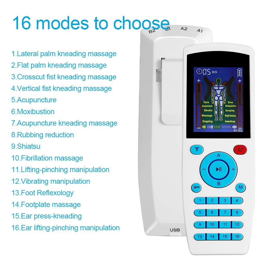 TENS Pulse Digital Muscle Massager 16 Modes 4 Outputs EMS Muscle Stimulation Digital Massage Relax Slimming Machine