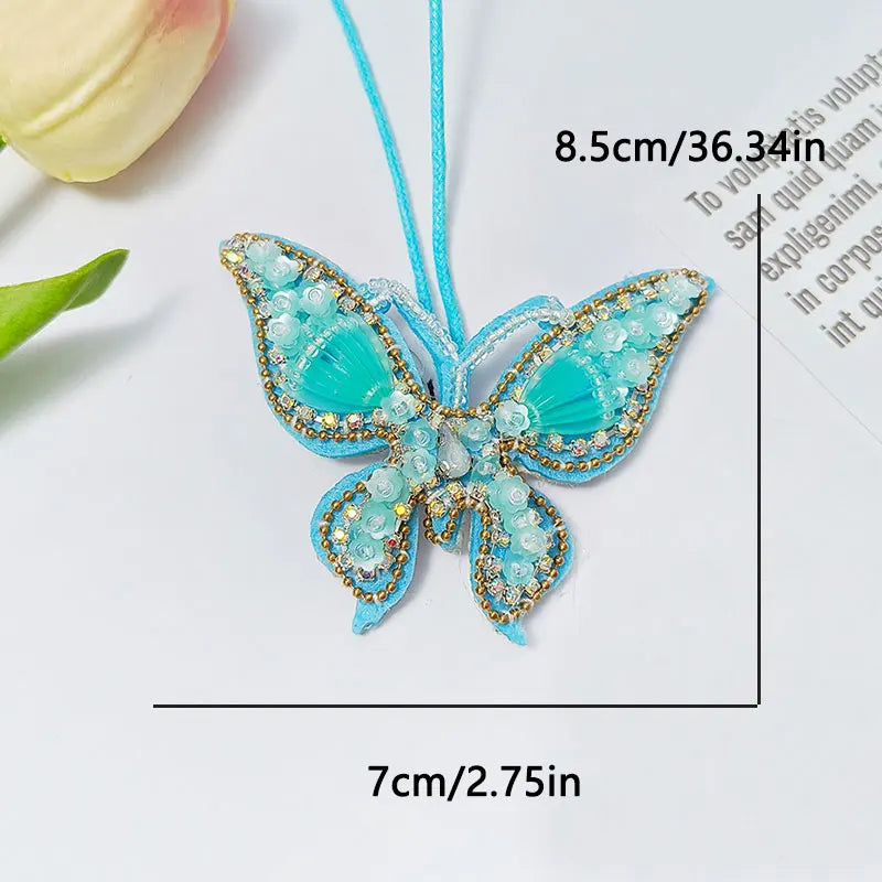 3D Handmade Rhinestone Beads Bag Charm, Crystal Lanyard Patches Keychains, Hanging Rope Patches, Backpack Pendants Decor