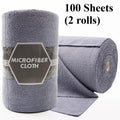100 Sheets/2 Rolls Reusable Cleaning Wipes, Household Kitchen Cloth, Microfiber Towel Roll, Cleaning Cloth Alternative to Paper Towels, Suitable for Various Holiday Dinners and Parties