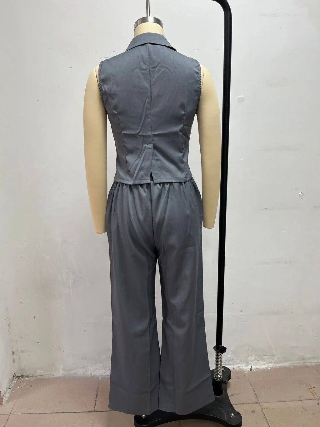 2026 Summer Women Two Piece Set Single-breasted Sleeveless Vest Top And Trousers Pants Set Suit Office Ladies Suits