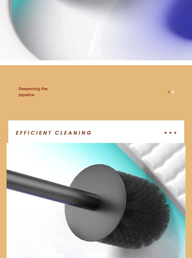 Toilet Brush Holder Wall Mounted Bathroom Cleaning Brush Toilet Brushes For Cleaning Storage Space Aluminum