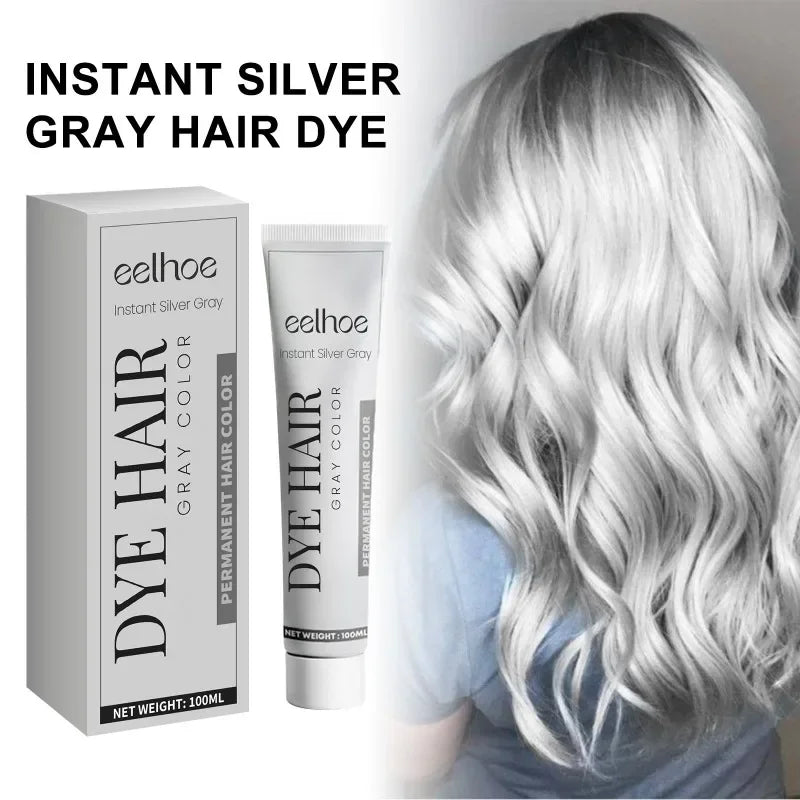 Grey Hair Dye Cream Unisex Smoky Punk Style DIY Styling No Damage Quick Coloring Long-lasting Professional Hairs Dyeing Creams