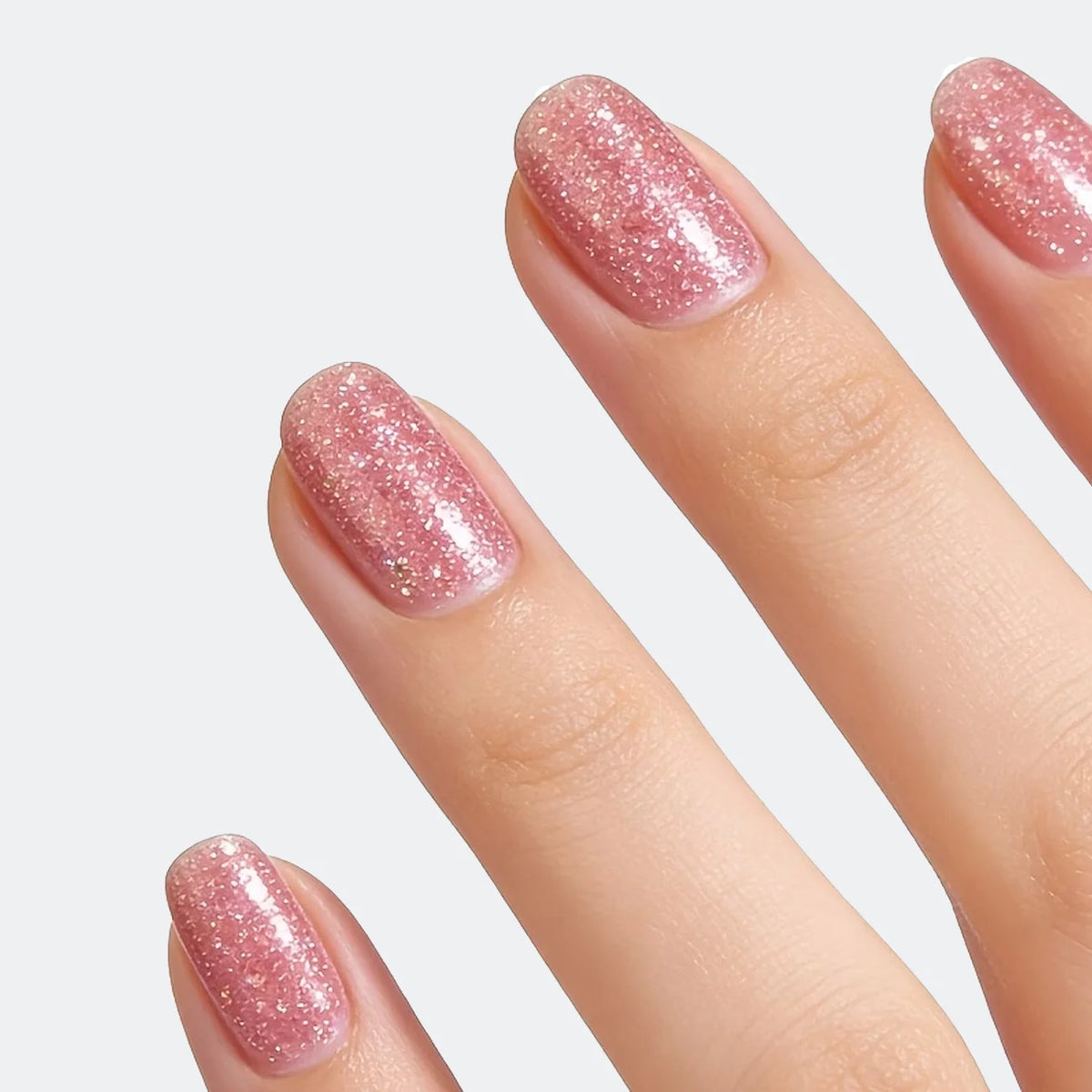 Rose Pink Glitter Nail Polish - Natural, Quick-Drying, No-Bake Formula, Long-Lasting Shine for Nails, Protects Thin and Soft Nails, Strengthens Nails, Enhances Beauty, Suitable for Holiday Gifts, Quick-Drying Nail Polish, Fas