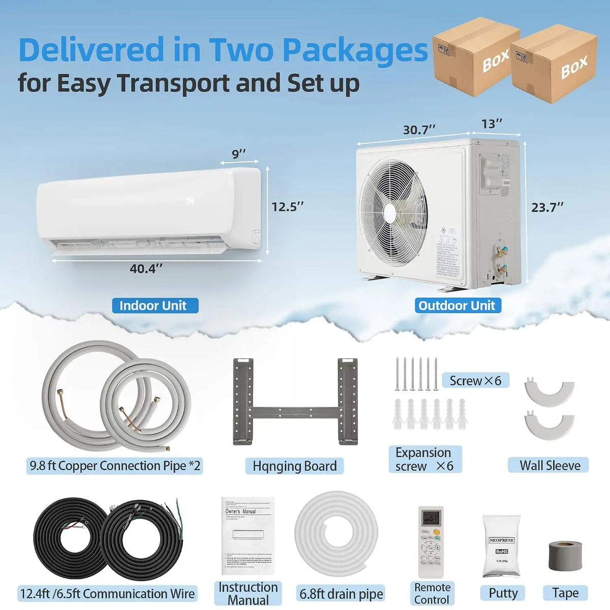 18000BTU Mini Split Air Conditioner & Heater, Inverter 19 SEER2 230V Energy Saving AC Unit Cools 1250 Sq.Ft Rooms, Custom