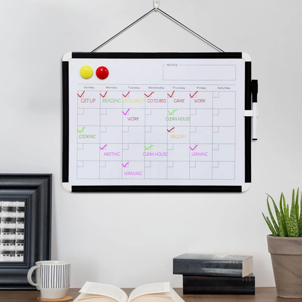 Monthly Calendar Dry Erase Whiteboard Replacement Magnetic Calendar White Board Easy To Write Practical Lightweight for School