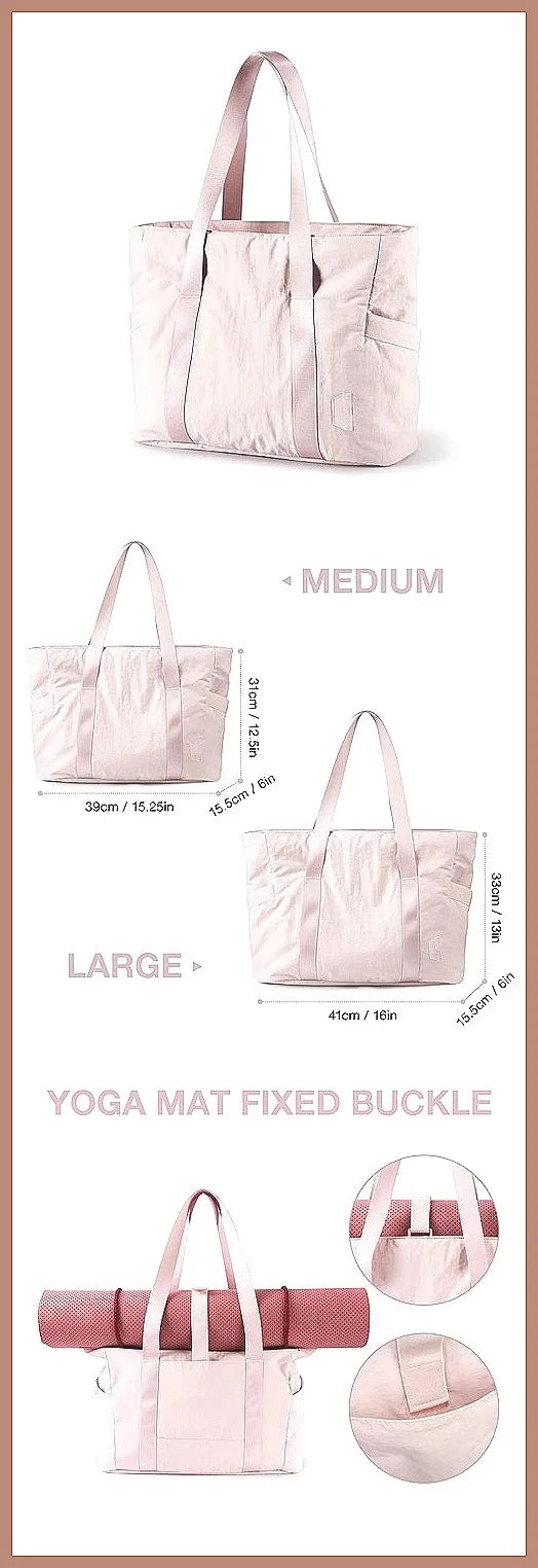 Large Capacity Tote Bag Multipurpose Work Laptop Organizer Gym Yoga Travel Shoulder Bag Waterproof Nylon Business