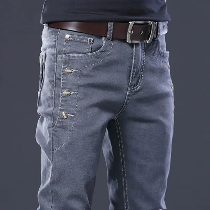 Men's Jeans Luxury Fashion Korean Kpop Washed Brand Boyfriend Men's Slim Denim Jeans Spring Autumn Casual Style Trousers Male