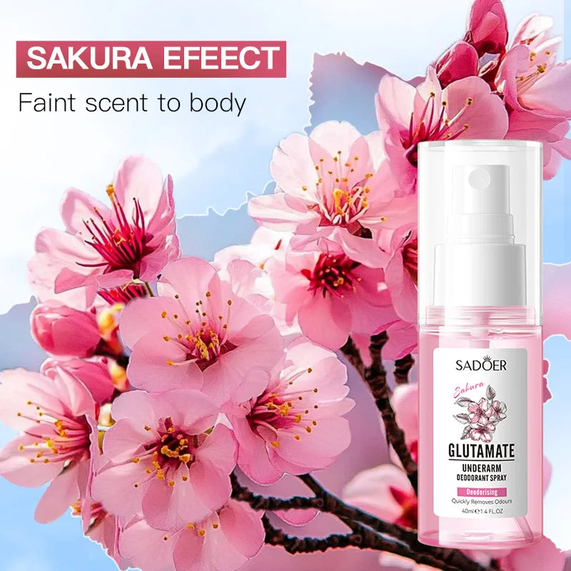 SADOER Cherry Blossom Fragrance Spray Long Lasting Light Scent Alcohol-Free Refreshing Portable Fragrance for Women Daily Office