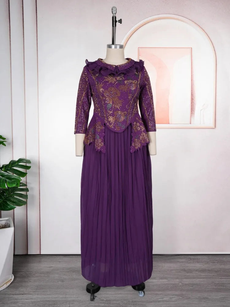 Party Evening Dresses Elegant Women Luxury Bodycon Maxi Dress Long Sleeve Robes Africa Clothes Birthday Wedding Prom Ladies Gown
