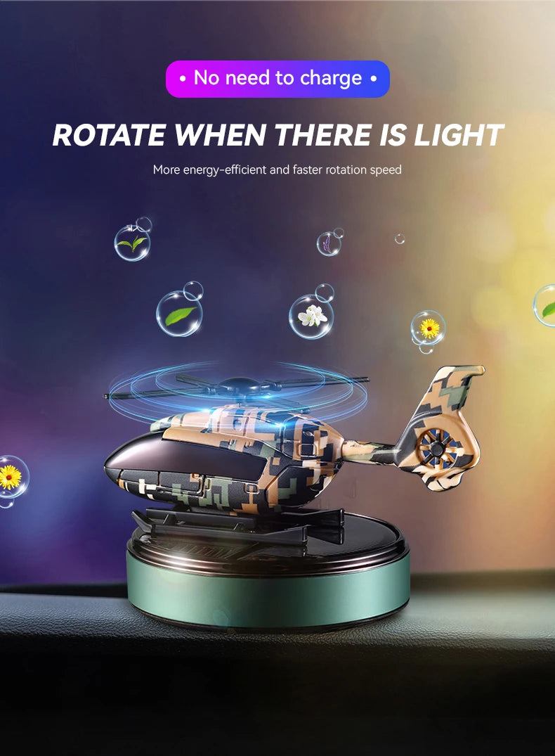 Unscented DIY Perfume helicopter solar car air fresheners rotating decorations ornaments dashboard fragrance aroma diffuser men