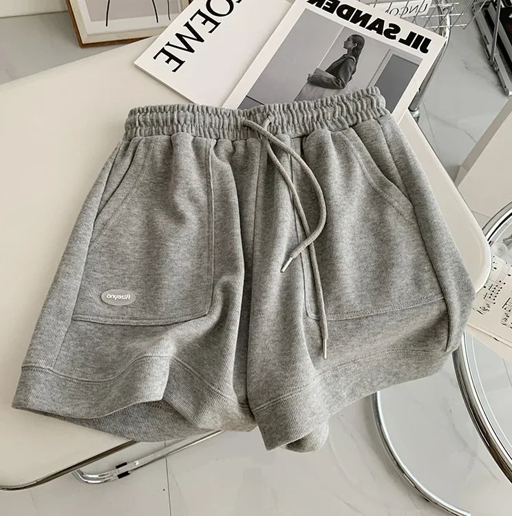 2026 Women's Comfortable Loose Wide-legged Drawstring A Pants Slim Waist Slim Fit Casual Home Versatile Sports Shorts