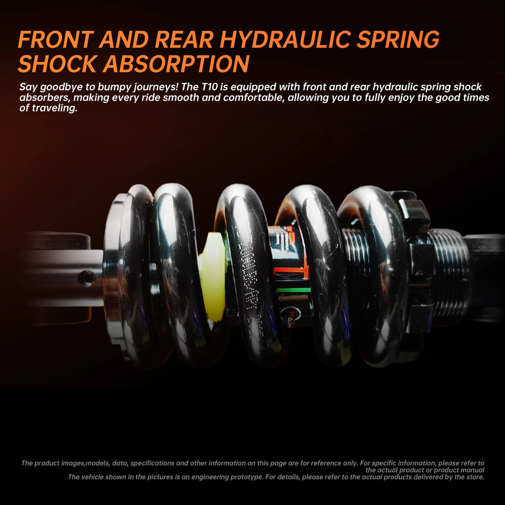 JOYOR T10 Flagship Electric Scooter 1000W Dual Motors 3600W Peak 37MPH 60V18Ah Battery 45 Miles Dual-Arm Suspension Dual Hydraulic Disc Brakes Anti-skid 10Inch OffRoad Tires High Speed Stability Aluminum Alloy Frame Foldable