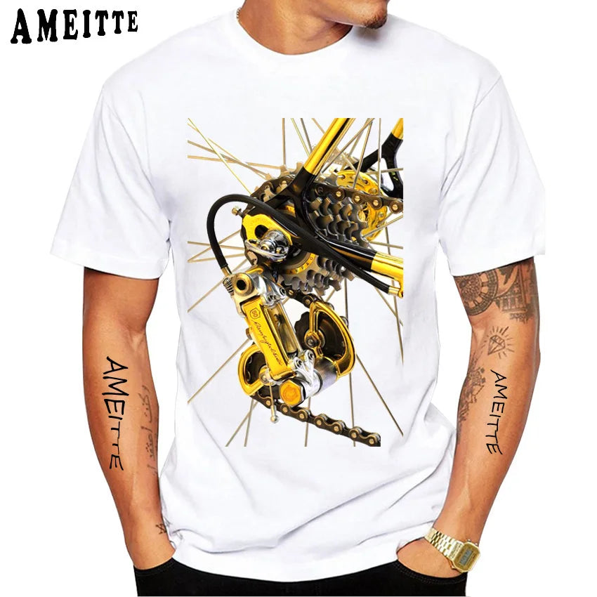 Summer Men Short Sleeve Road Bike Gear Cycling T-Shirt Funny Bicycle Sport TShirt Hip Hop Boy Casual Tops Cool Man Cyclit Tees