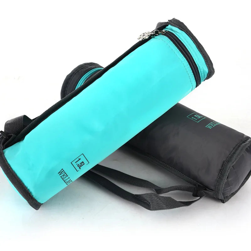 Portable Oxford Cloth Circular Insulated Bottle, Cooler Bags, Camping Accessories, Water Bottle Bag, 1.5L