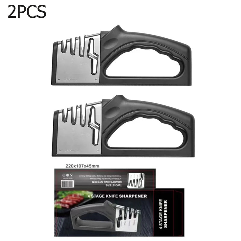 Kitchen Knife Sharpener 4 Segment Multifunctional Sharpening Tool Non-slip Portable Knife Sharpening Kitchen Gadgets Accessories