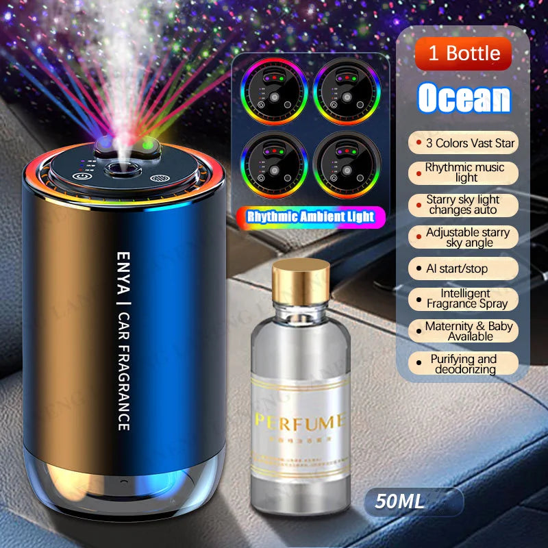 Car Perfume 3 in 1 Color Air Freshener Essential Oil Fragrance Diffuser Smell Distributor USB Aromatherapy Scent Air Refresher