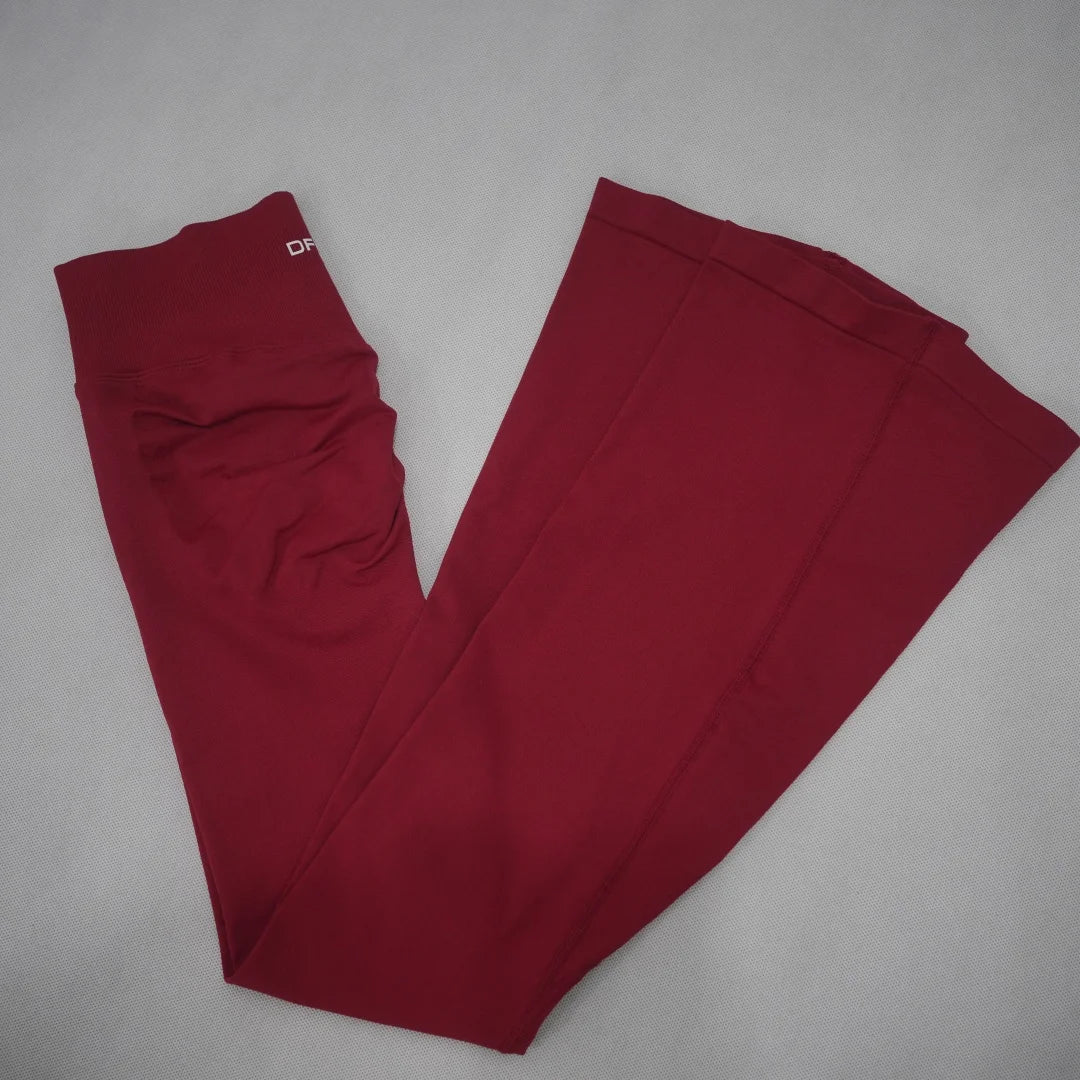 DF‑LOGO Women Seamless Flare Yoga Pants Quick Dry Breathable Butt Lifting Flared Leggings for Gym Pilates Workout Fitness