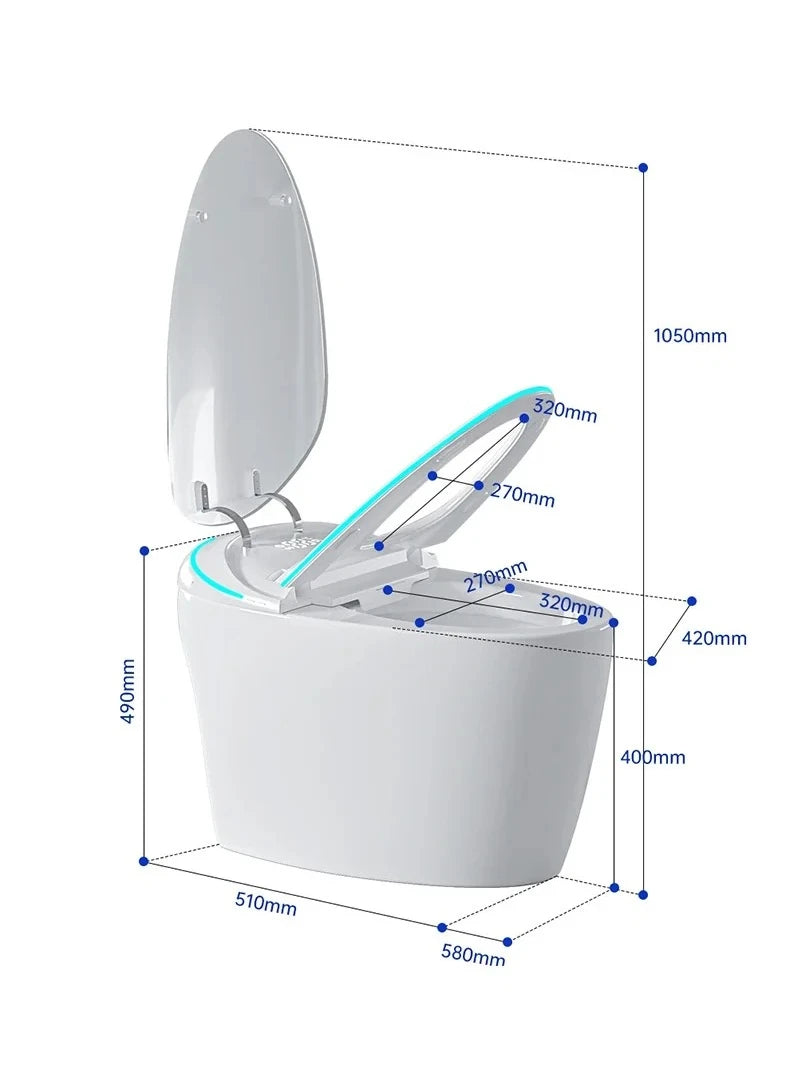 Modern Electric Bidet Smart Toilet Set Dual Flush Rimless Design  Ceramic Control