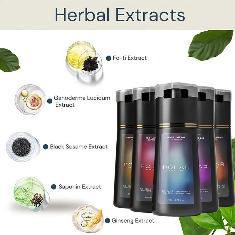 Hair Dye Coloring Shampoo 3 in 1 Instant Hair Dye Shampoo Nourish Long Lasting Color Dye For Women Men Gray Hair Coverage 200ML