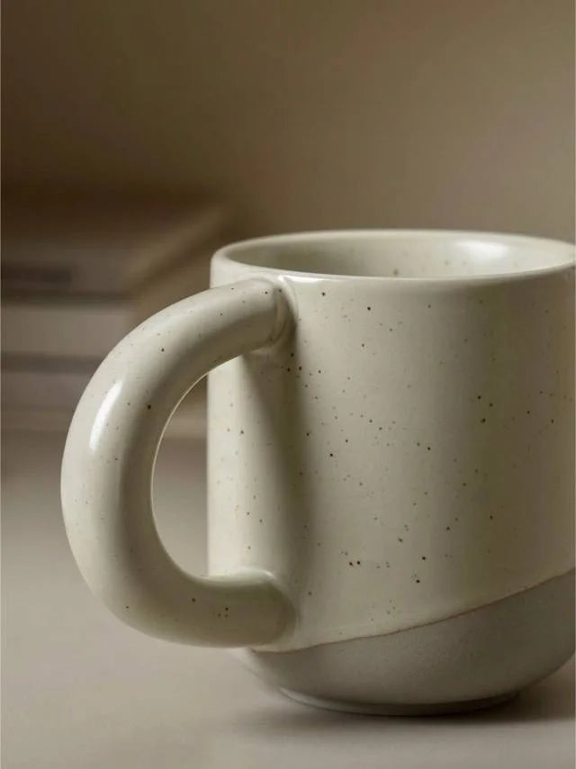 Nordic Style Ceramic Mugs 300ml Microwave Safe Glazed under Color Rough Pottery Spliced Mark Cup from Mainland China
