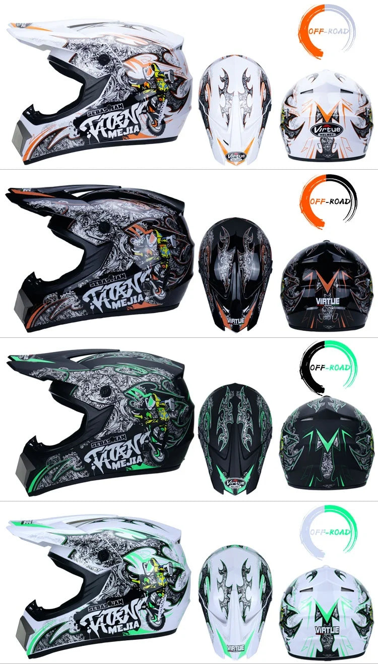 Professional motorcycle off-road helmet with free goggles, off-road bike ATV Quad DH racing protective helmet Casco