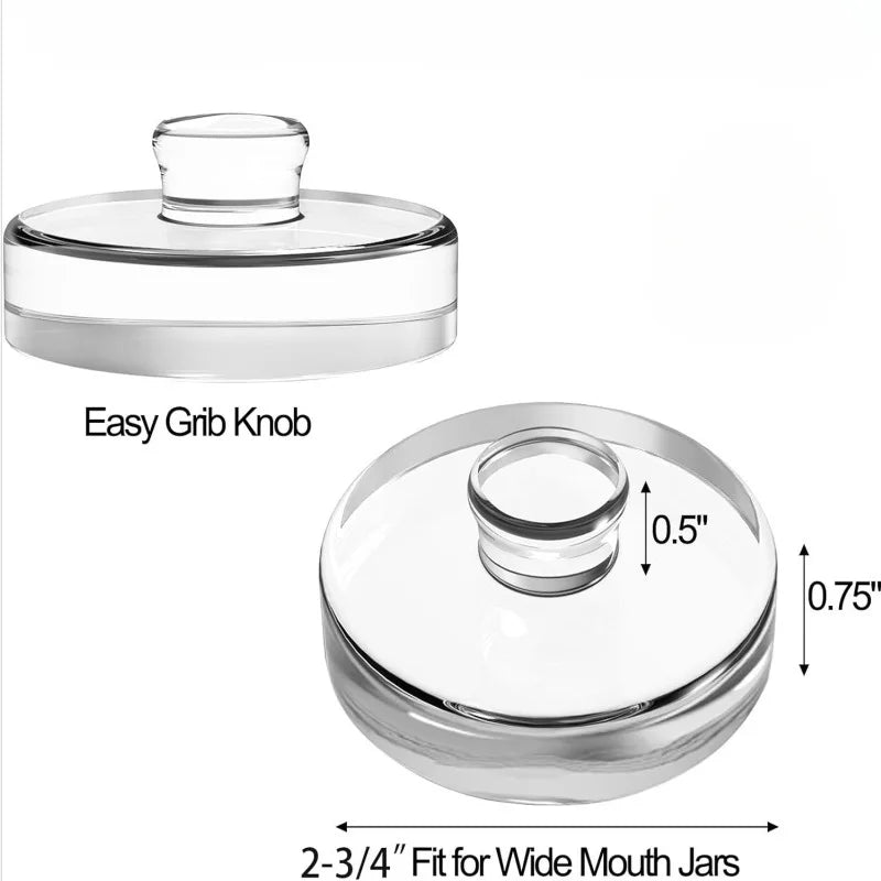 Fermented Glass Weights Clear with Handle Wide Mouth Mason Jar Lid Sealed Kitchen Gadgets Heavy Fermenting Weights Kimchi Making