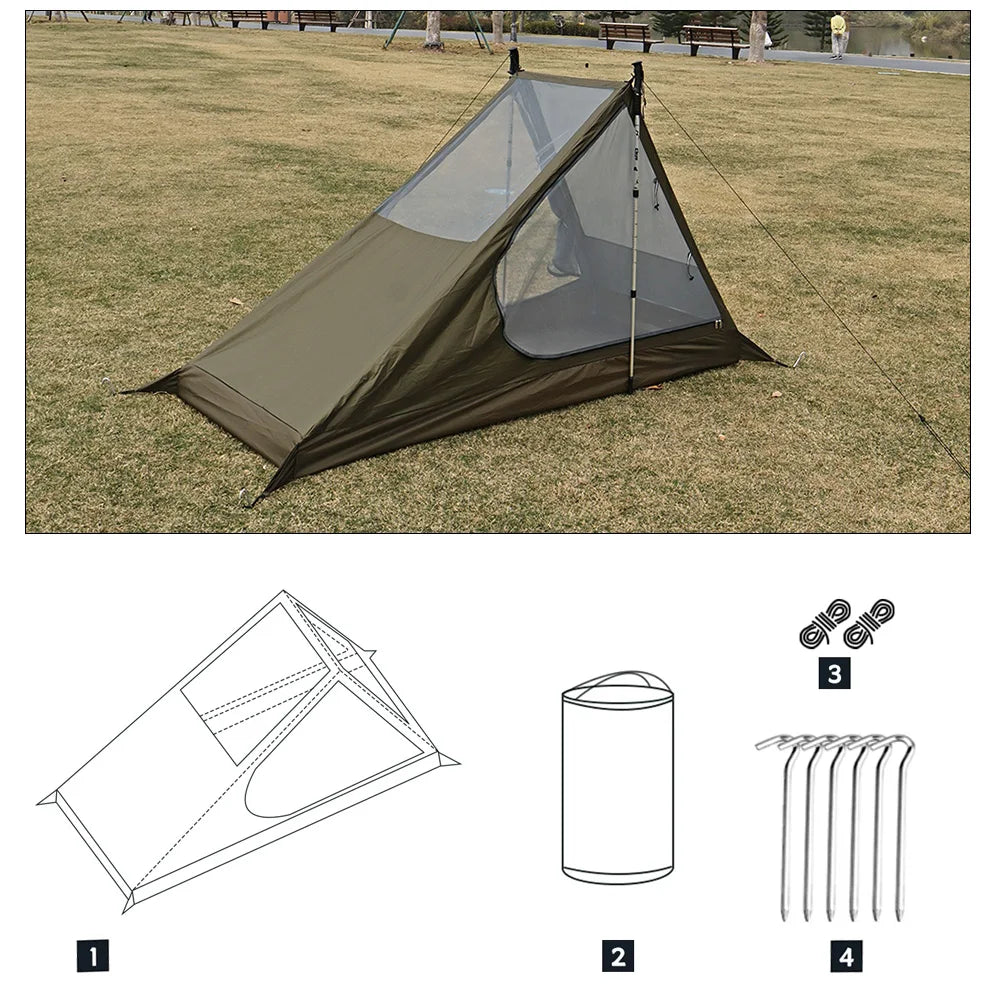 Airy 1 Mesh Tent Trekking Pole Tent Lightweight Solo Tent Camping Tarp Tent Hiking backpacking Single One Person Tent Shelter