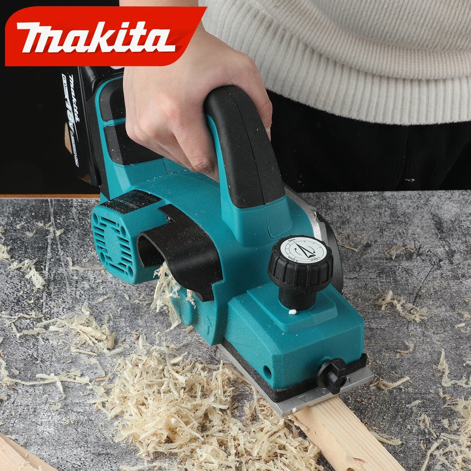 NEW 2026 Makita Electric Planer 82mm Planing Width 650W Power 15000RPM 2.5mm Cutting Depth Ergonomic Grip for DIY Woodworking