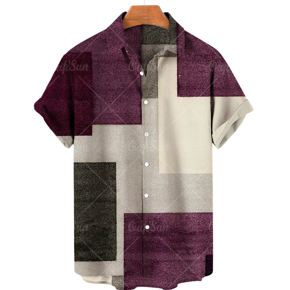 Men's Hawaiian Shirts Men's Short Sleeved Vintage Shirt Men's Fashionable Summer Beach Tops Loose And Comfortable men's Clothing