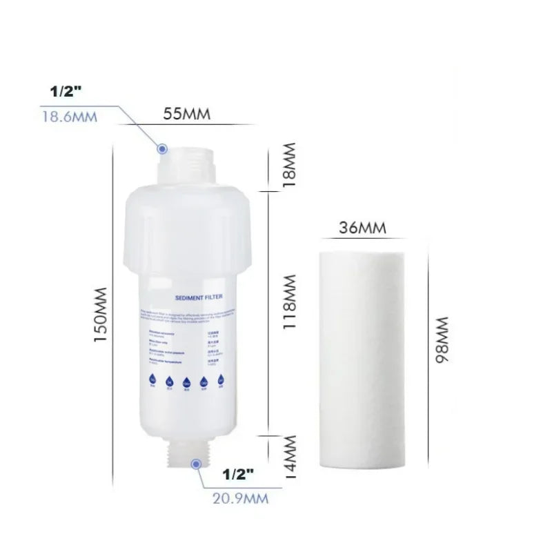 Washing Machine Shower Spray Sediment Water Purifier Filter 5'' PRE FILTER Water Filter Cartridge Toilet Water Heater Pre-filter