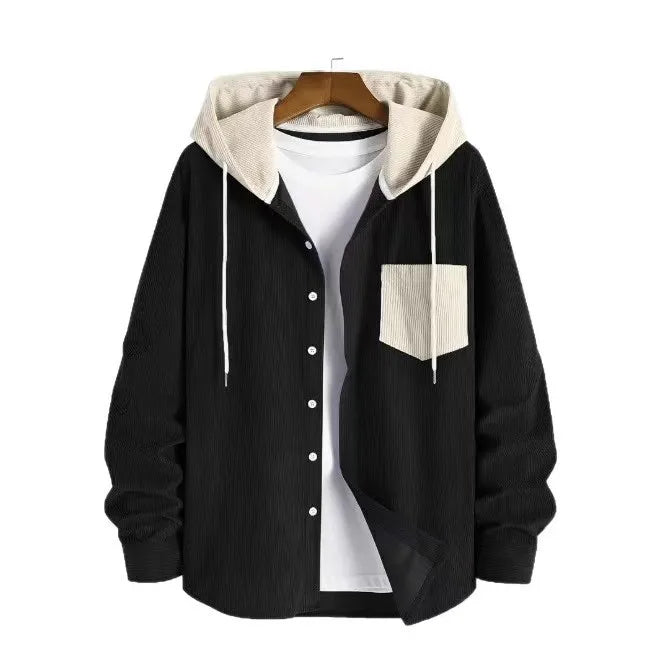 Men's Longsved Hooded Shirt Casual Loose Fit Cool Sensation Polyester Fiber Winter Season Women's Applicable  Shirt