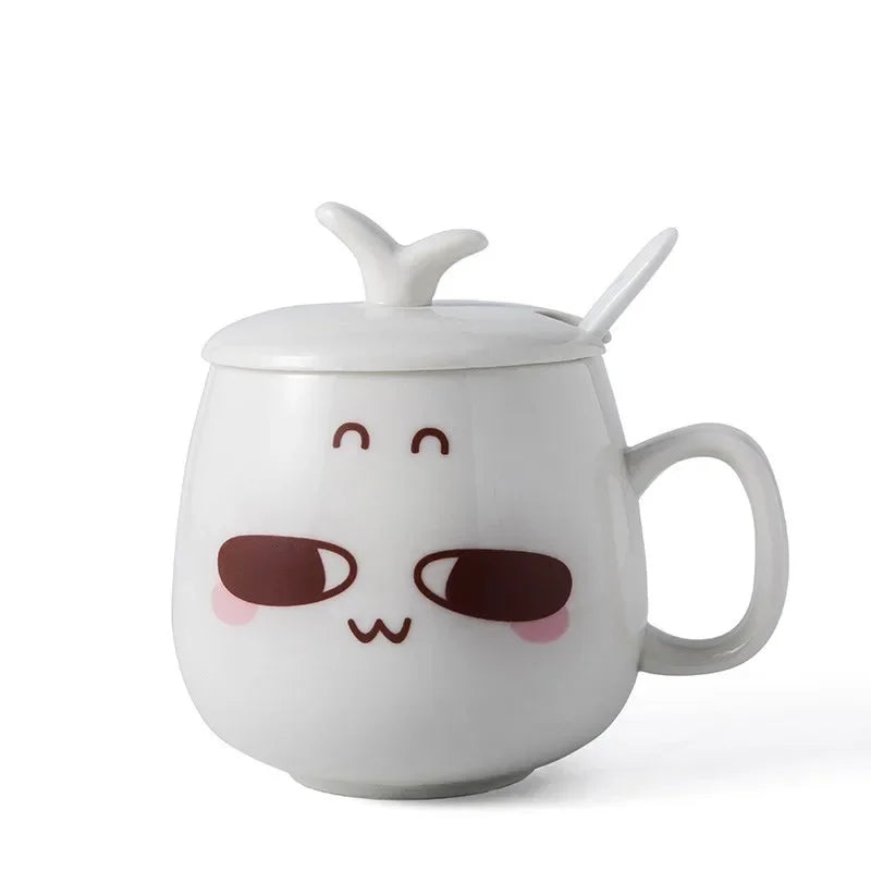 Modern simplicity Creative Ceramic Mugs Cute Cartoon Face Expression Water Container Lover Coffee Mugs Travel cute cup gift